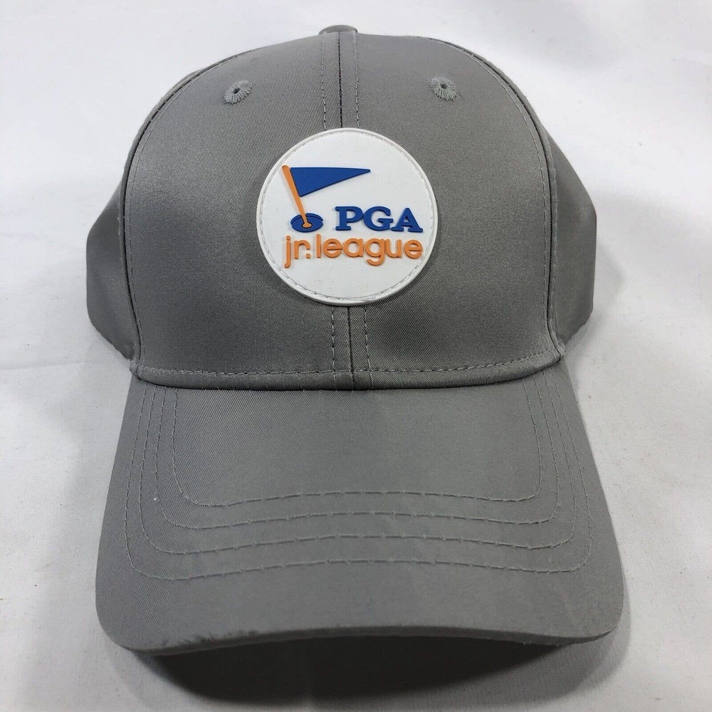 PGA Jr League Hat Cap Gray White Orange Golf Adjustable One Size Fits Most OSFM